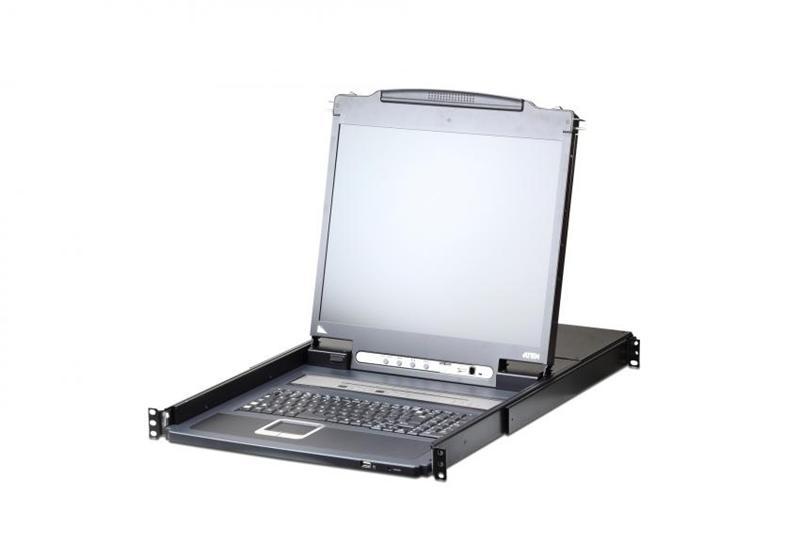 Квм переключатель ATEN 19" 1-Local/Remote Share Access 8-Port PS/2-USB VGA Single Rail LCD KVM over IP switch - фото 1 - id-p214404502