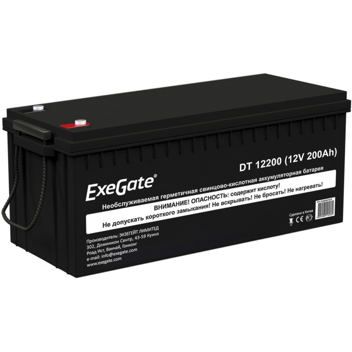 Аккумуляторная батарея ExeGate DT 12200 (12V 200Ah, под болт М8) EX282991RUS - фото 1 - id-p214265058