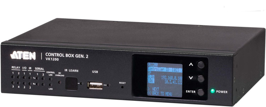 Компактный контроллер ATEN VK1200 2 поколения с двумя LAN портами (2 лицензии) Compact Control Box Gen. 2 with - фото 1 - id-p214274891