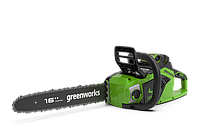 Цепная пила аккумуляторная Greenworks 40V, 40 см, бесщеточная, до 1,8 КВт, с 1хАКБ 2Ач и ЗУG