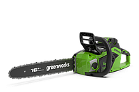 Цепная пила аккумуляторная Greenworks 40V, 40 см, бесщеточная, до 1,8 КВт, с 1хАКБ 4Ач и ЗУ