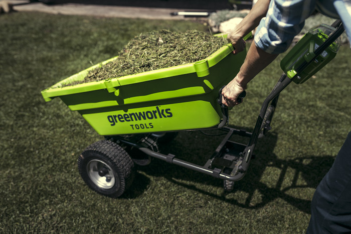 Садовая тележка самоходная Greenworks 40V, 106 л, с 1хАКБ 4 Ач и ЗУG40GCK4 - фото 8 - id-p214420842