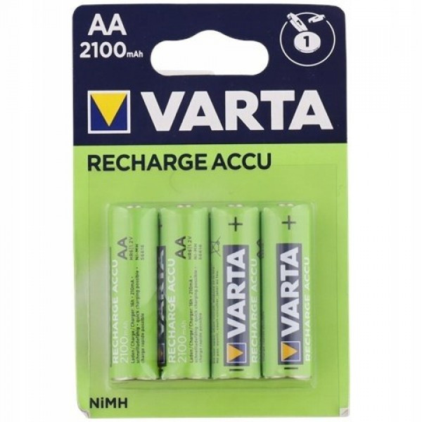 Аккумуляторы Varta Recharge Accu 2100mAh 4 шт AA (HR6) - фото 1 - id-p214422571