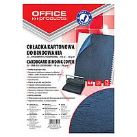 Обложка для переплета "Office Products", A4, картон с тиснением под кожу, 250 г/м2, 100 шт., темно-синий