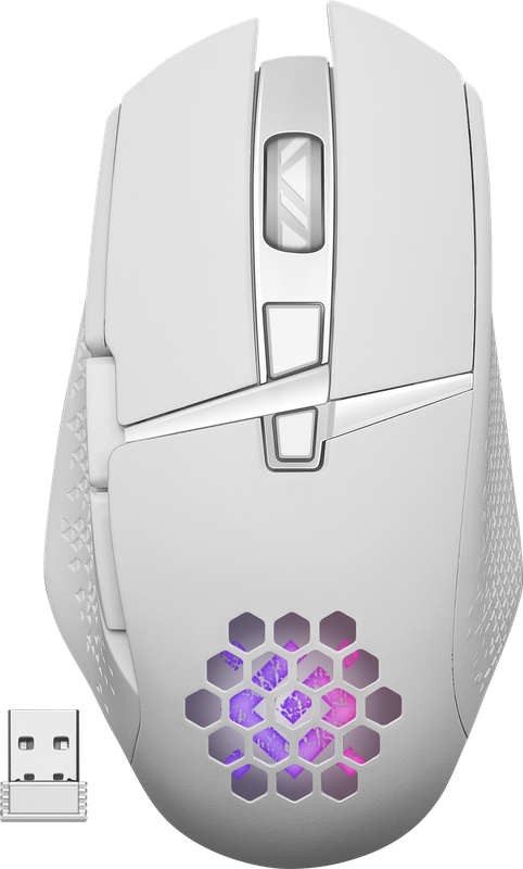 Беспроводная игровая мышь - Defender Glory GM-514, 7 кнопок, подсветка, аккумулятор 400mAh, 3200dpi, белая - фото 1 - id-p214448128