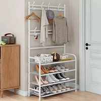 Напольная вешалка для обуви и одежды с полками и крючками Clothers rack /150 х 80 х 26 см