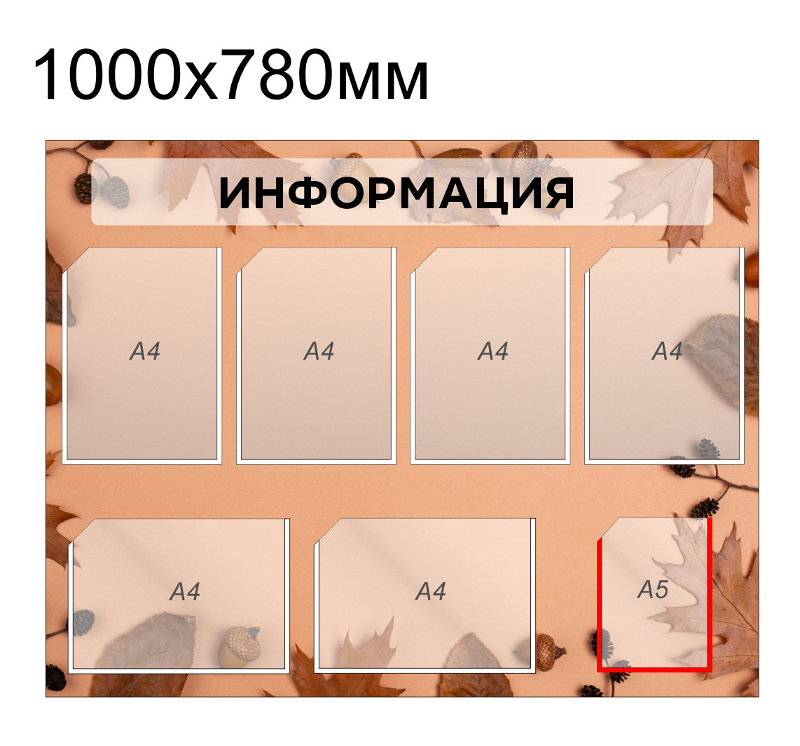 Стенд "Информация" (6 карманов А4) 1000х780 мм