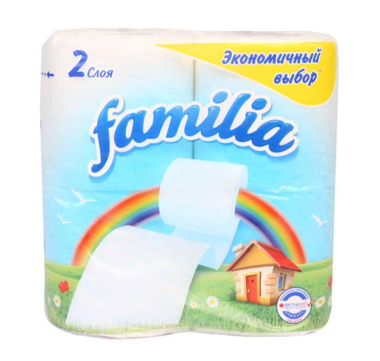 Туалетная бумага «Familia» радуга, двухслойная, 4 рулона - фото 1 - id-p214477009