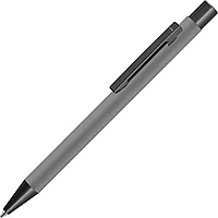Ручка шариковая автоматическая "Straight Gum", 1.0 мм, серый, антрацит, стерж. синий