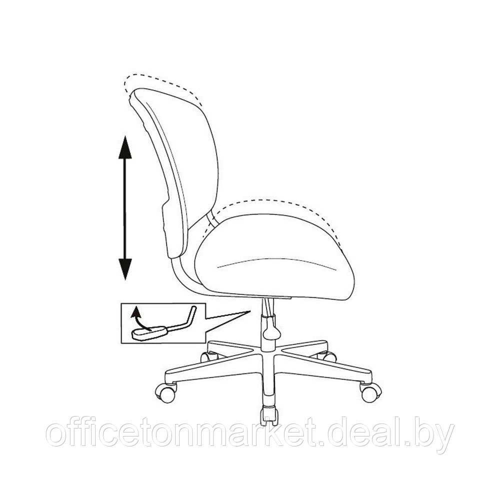 Кресло детское Бюрократ CH-W296NX, сетка/ткань, белый - фото 8 - id-p214426794