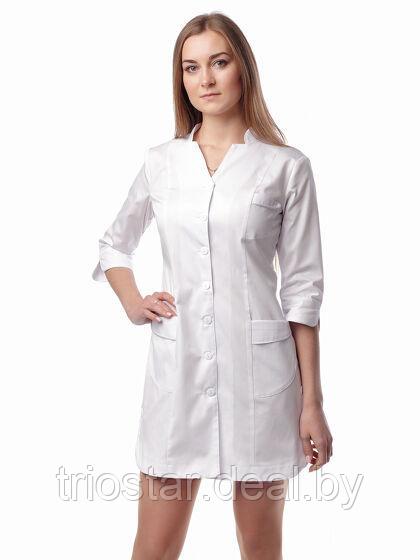 Халат медицинский женский М38 (цвет белый) - фото 1 - id-p214496096