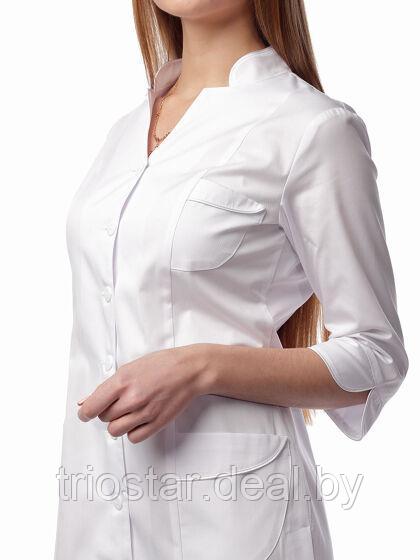 Халат медицинский женский М38 (цвет белый) - фото 3 - id-p214496096