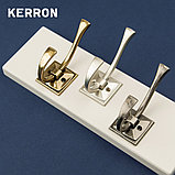 Крючок мебельный двухрожковый, матовый никель, фото 3