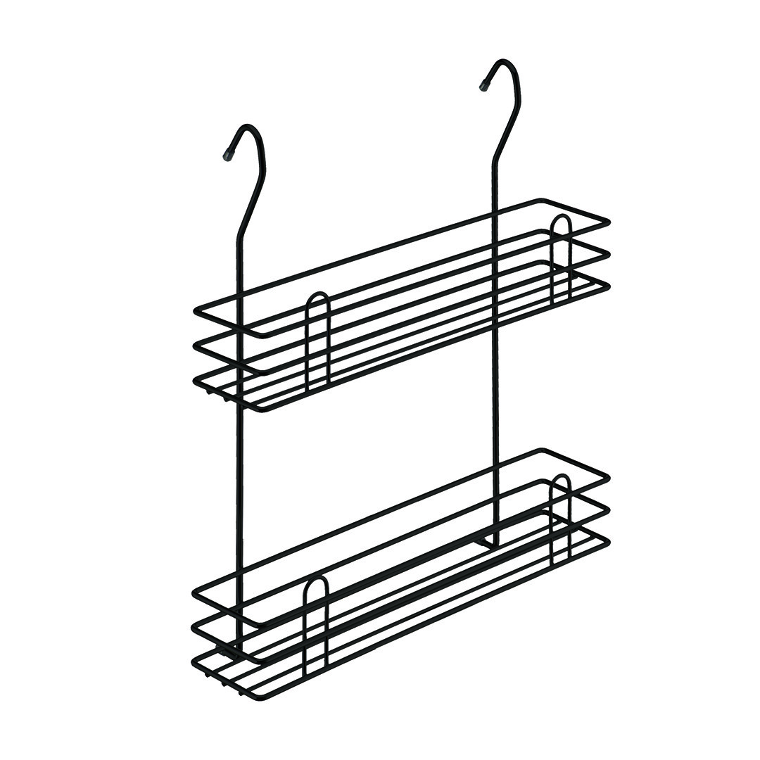 Полка для специй двухъярусная тип-2, черный матовый - фото 1 - id-p214502021
