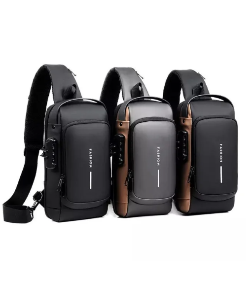 Сумка - рюкзак через плечо Fashion с кодовым замком и USB / Сумка слинг / Кросc-боди барсетка - фото 2 - id-p214506577