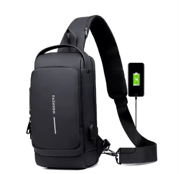 Сумка - рюкзак через плечо Fashion с кодовым замком и USB / Сумка слинг / Кросc-боди барсетка - фото 4 - id-p214506577