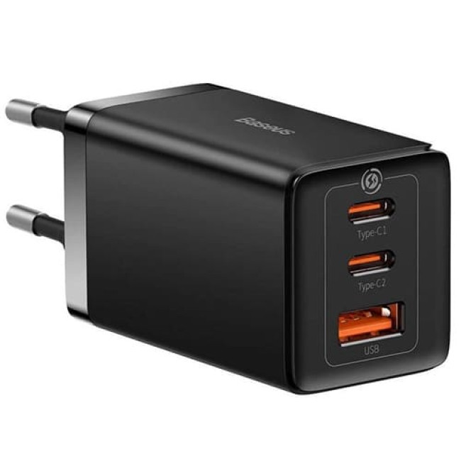 Зарядное устройство Baseus GaN5 Pro Fast Charger 65W USB + 2*USB Type-C CCGP120201 + кабель Type-C Черный - фото 3 - id-p214496581