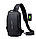 Сумка-рюкзак через плечо Fashion с кодовым замком и USB. Сумка слинг. Кросc-боди барсетка, фото 2