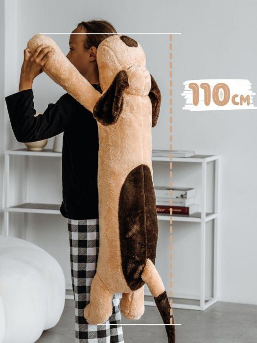 Мягкая игрушка для девочек мальчиков большая плюшевая собака батон подушка обнимашка антистресс для сна - фото 4 - id-p214508676