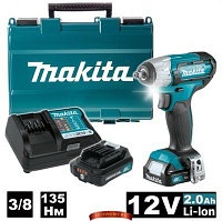 Аккумуляторный ударный гайковерт Makita TW140DWAE (2 аккум. 12V, 2,0 А/ч, 145Нм, кейс)