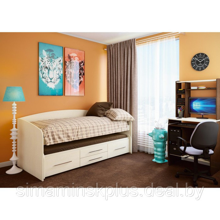 Кровать двухъярусная «Адель 5», 80 × 190 см, цвет вудлайн кремовый - фото 1 - id-p214515815
