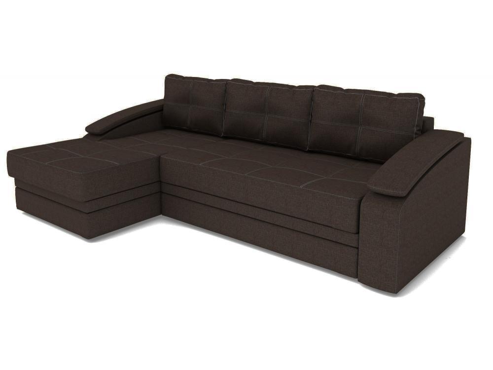 Диван угловой Турин (левый) - Велюр шоколад (М-Стиль)