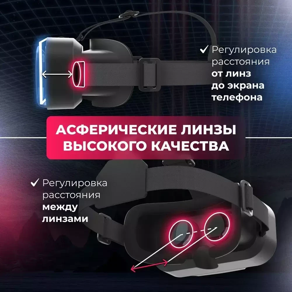 Очки виртуальной реальности для смартфона / Miru VMR800 Mega Quest - фото 3 - id-p214515653