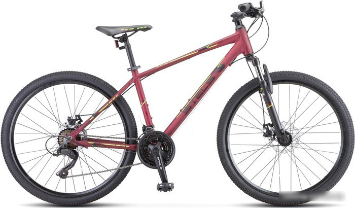 Велосипед Stels Navigator 590 MD 26 K010 р.18 2022 (бордовый/салатовый) - фото 1 - id-p210339043