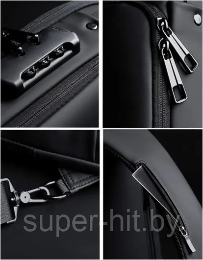 Сумка-рюкзак через плечо Fashion с кодовым замком и USB. Сумка слинг. Кросc-боди барсетка - фото 9 - id-p214515377