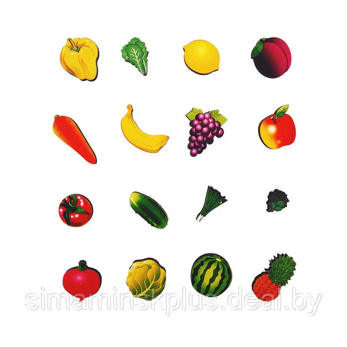 Рамка-вкладыш большая «Супермаркет. Овощи и фрукты» 16 деталей - фото 3 - id-p214519241