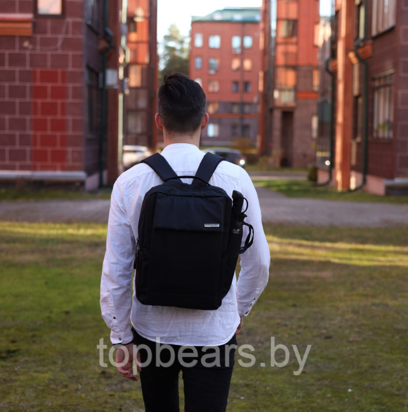 Городской рюкзак Кембридж с USB и отделением для ноутбука до 14.5". Серый - фото 2 - id-p214519147