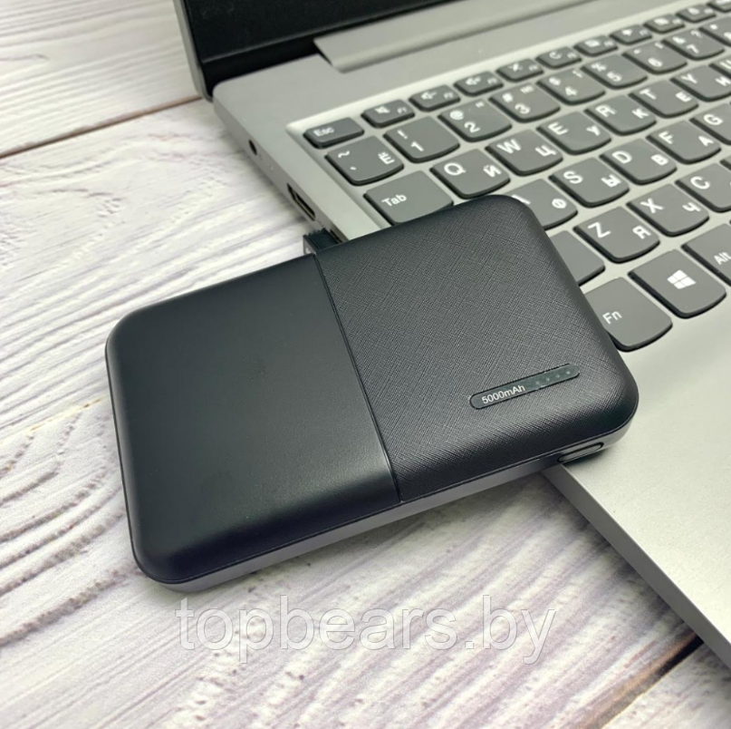 Портативное зарядное устройство Power Bank 5000mAh Kinetic, с индикатором заряда Черный