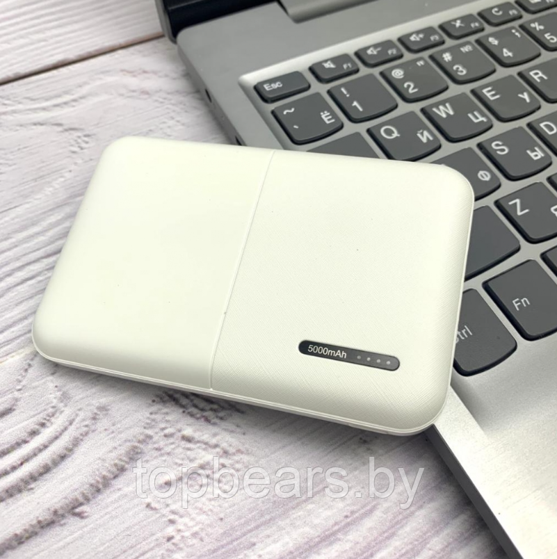 Портативное зарядное устройство Power Bank 5000mAh Kinetic, с индикатором заряда Белый