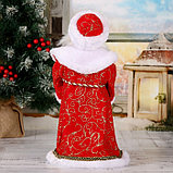 Дед Мороз  "Посох с кристаллом" двигается, 38 см, красный, фото 4