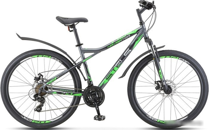 Велосипед Stels Navigator 710 MD 27.5 V020 р.16 2020 (антрацит/зеленый/черный) - фото 1 - id-p213241036