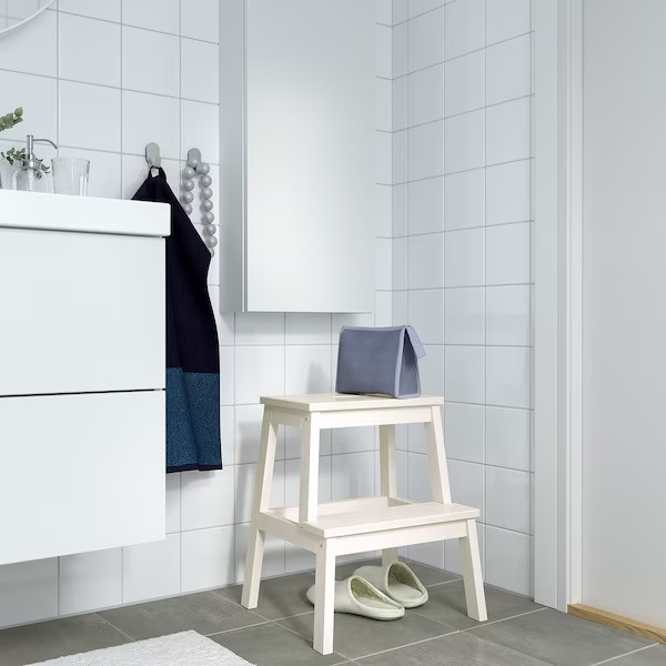 IKEA/ БЕКВЭМ Табурет-лестница, осина белый,50 см - фото 4 - id-p214513220