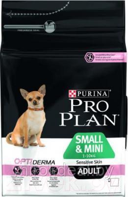 Сухой корм для собак Pro Plan Adult OptiDerma Small & Mini с лососем и рисом - фото 1 - id-p214523865