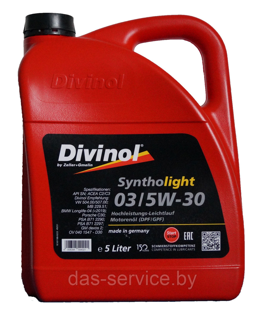 Моторное масло Divinol Syntholight 03 5W-30 (синтетическое моторное масло 5w30) 5 л. - фото 1 - id-p25912347