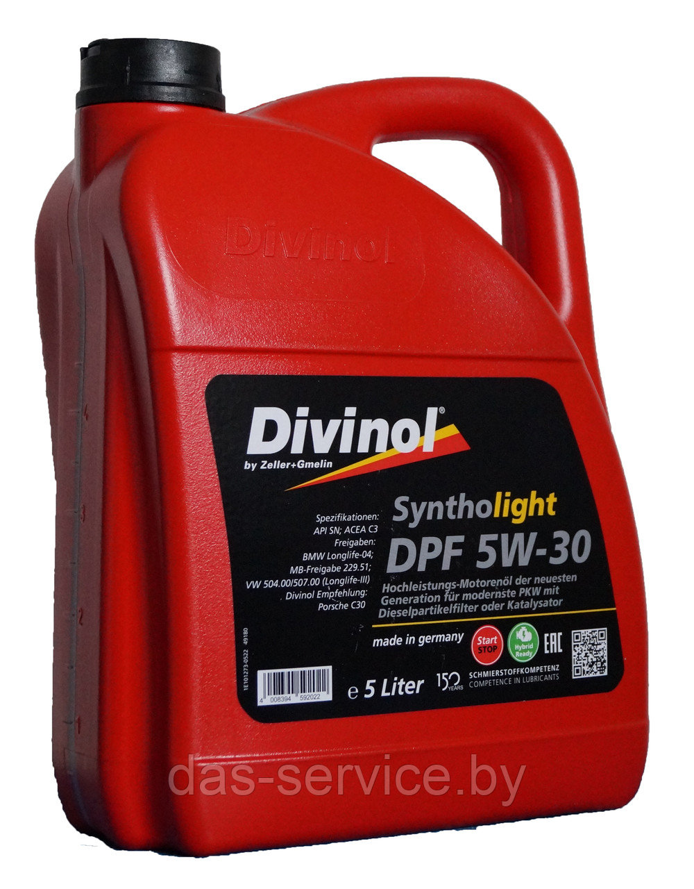Моторное масло Divinol Syntholight DPF 5W-30 (синтетическое моторное масло 5w30) 5 л. - фото 2 - id-p25912349