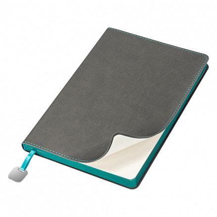 Ежедневник Flexy Latte А5, недатированный, в гибкой обложке Серый/бирюзовый - фото 1 - id-p214536714