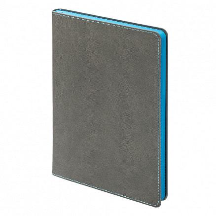 Ежедневник Flexy Latte А5, недатированный, в гибкой обложке Серый/голубой - фото 2 - id-p214536715