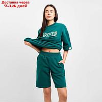 Костюм женский с шортами Mist Old School размер 50, цвет зелёный