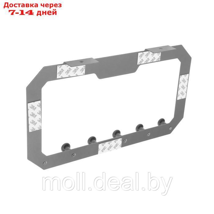 Вешалка на дверь ТУНДРА, 6 крючков, самоклеющаяся, цвет серый - фото 4 - id-p214516647