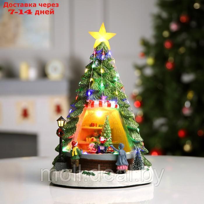 Светодиодная фигура "Рождественская ель" 22 × 22 × 34 см, полистоун, батарейки ААх3 (не в комплекте), USB, - фото 1 - id-p214516662