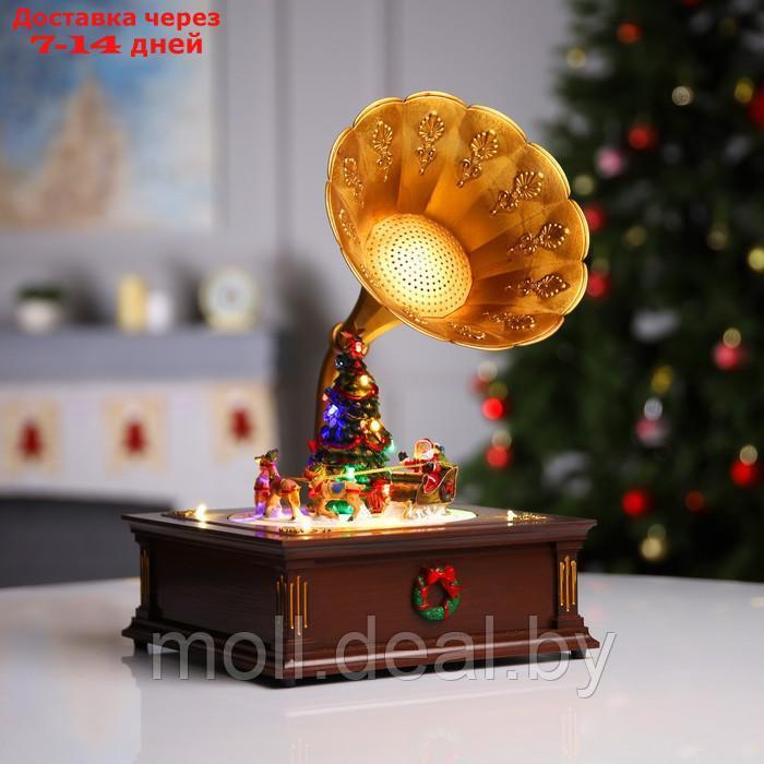 Светодиодная фигура "Рождественский граммофон" 24.5 × 35.5 × 22.5 см, полистоун, батарейки ААх3 (не в - фото 1 - id-p214516663