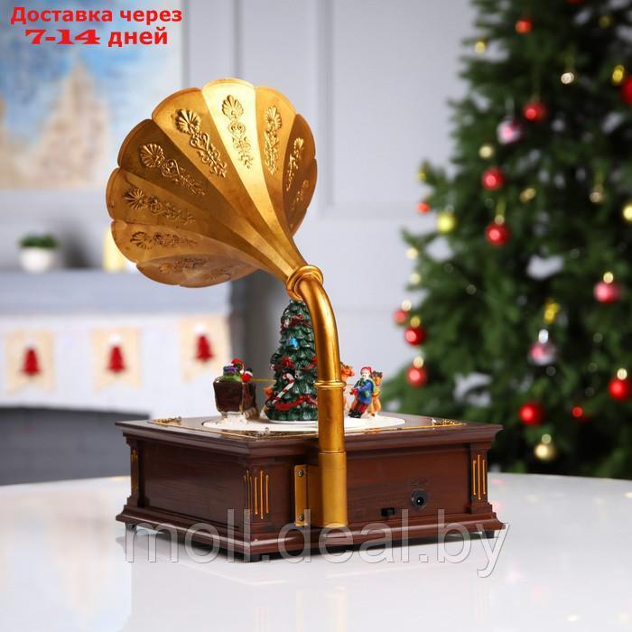 Светодиодная фигура "Рождественский граммофон" 24.5 × 35.5 × 22.5 см, полистоун, батарейки ААх3 (не в - фото 3 - id-p214516663