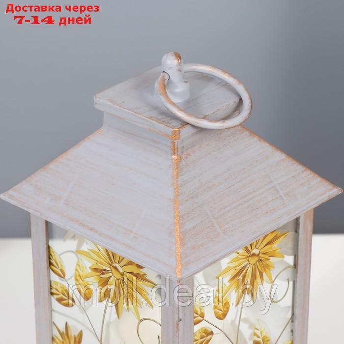 Ночник "Цветы" LED от батареек 3хААА серой с золотой патиной 14х14х29,5 см - фото 5 - id-p214513209