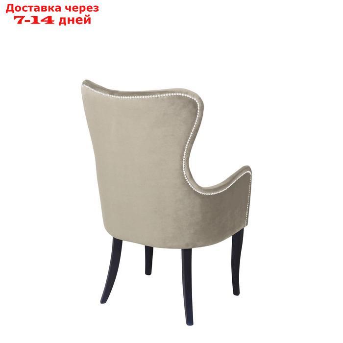 Кресло "Лари", ткань велюр, молдинг бронза, опоры массив венге, цвет боне - фото 2 - id-p214516352