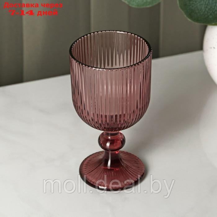 Бокал стеклянный для вина Magistro "Грани", 250 мл, 8×14,5 см, цвет красный - фото 2 - id-p214516730