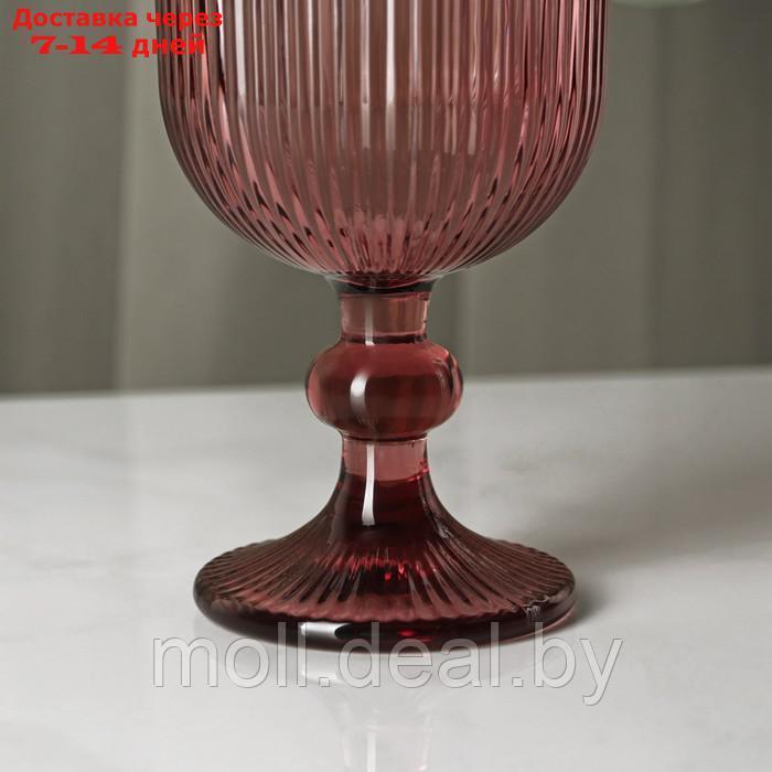 Бокал стеклянный для вина Magistro "Грани", 250 мл, 8×14,5 см, цвет красный - фото 3 - id-p214516730